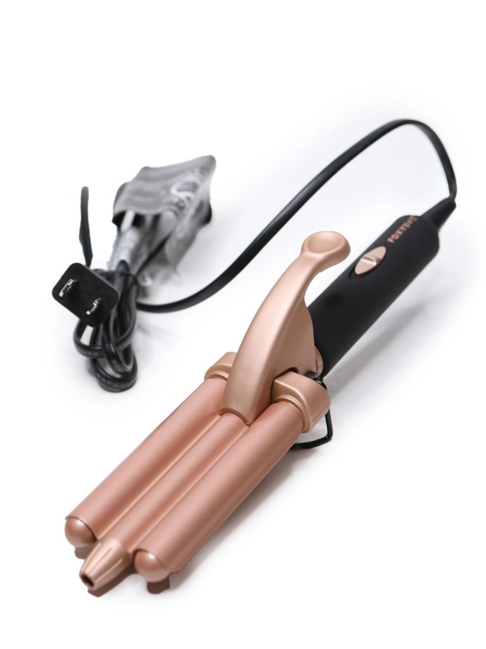 FoxyBae Rose Gold Mini Hair Waver 3 Barrel Travel Size Deep Sea Waver Tested